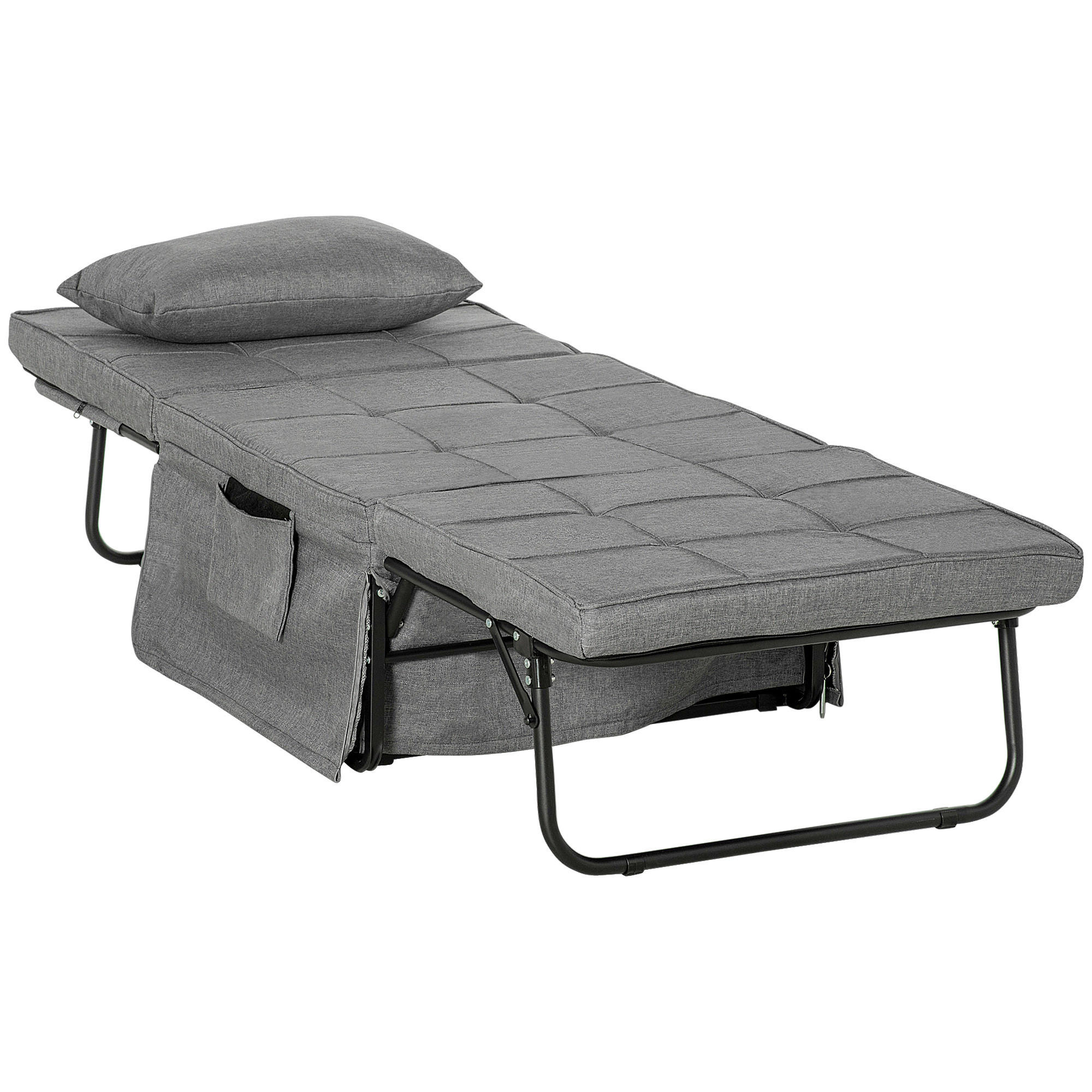 KLAPPBETT - Grau, Metall - HOMCOM
