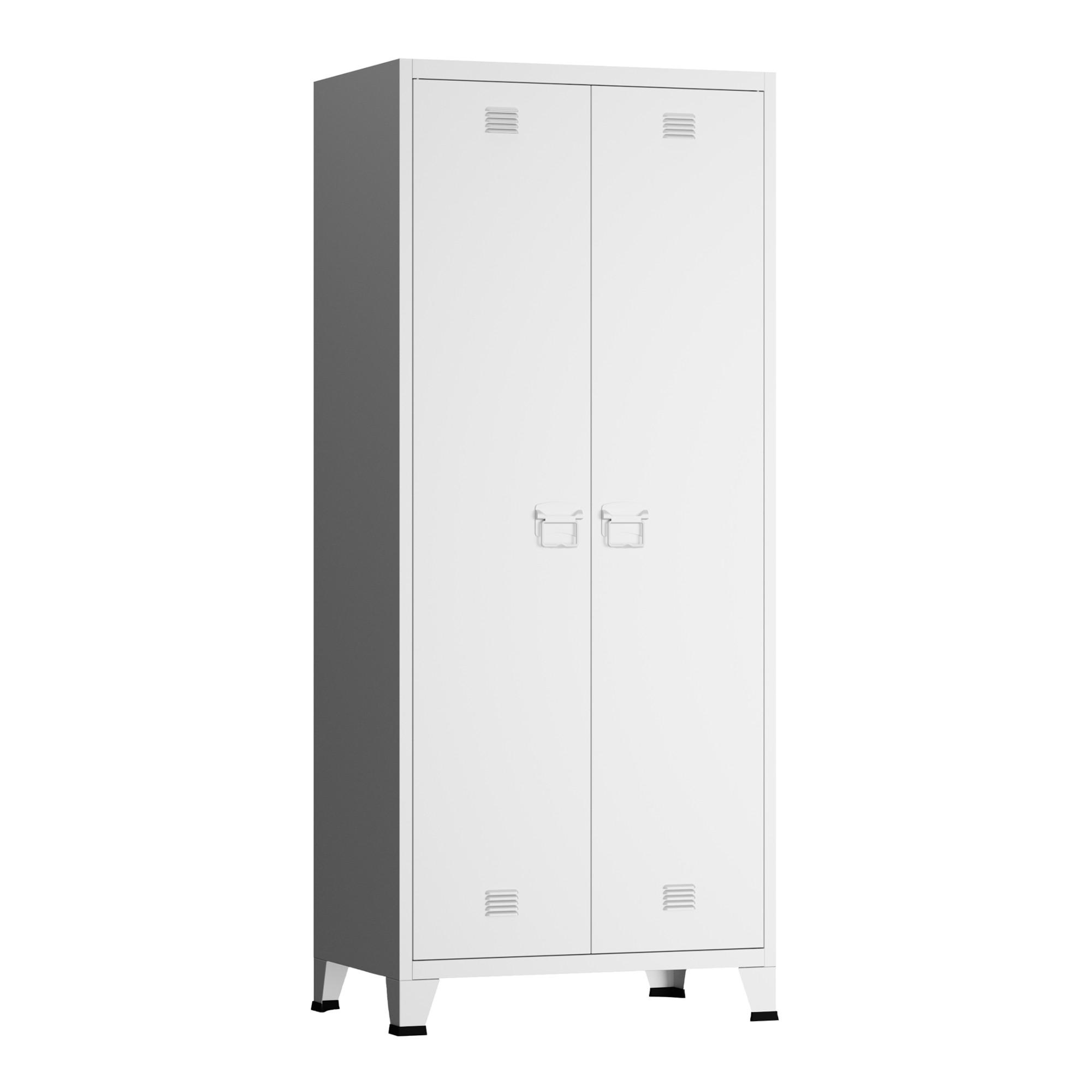 [en.casa] Kleiderschrank Weiß 90x180x40 cm