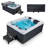 WHIRLPOOL Oasis mit Treppe Outdoor - Anthrazit, Kunststoff (210/80/160cm) - Artsauna