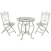 BALKONSET Bistroset Fuver Metall Grün 2 Personen - Grün, Metall - DELUKE