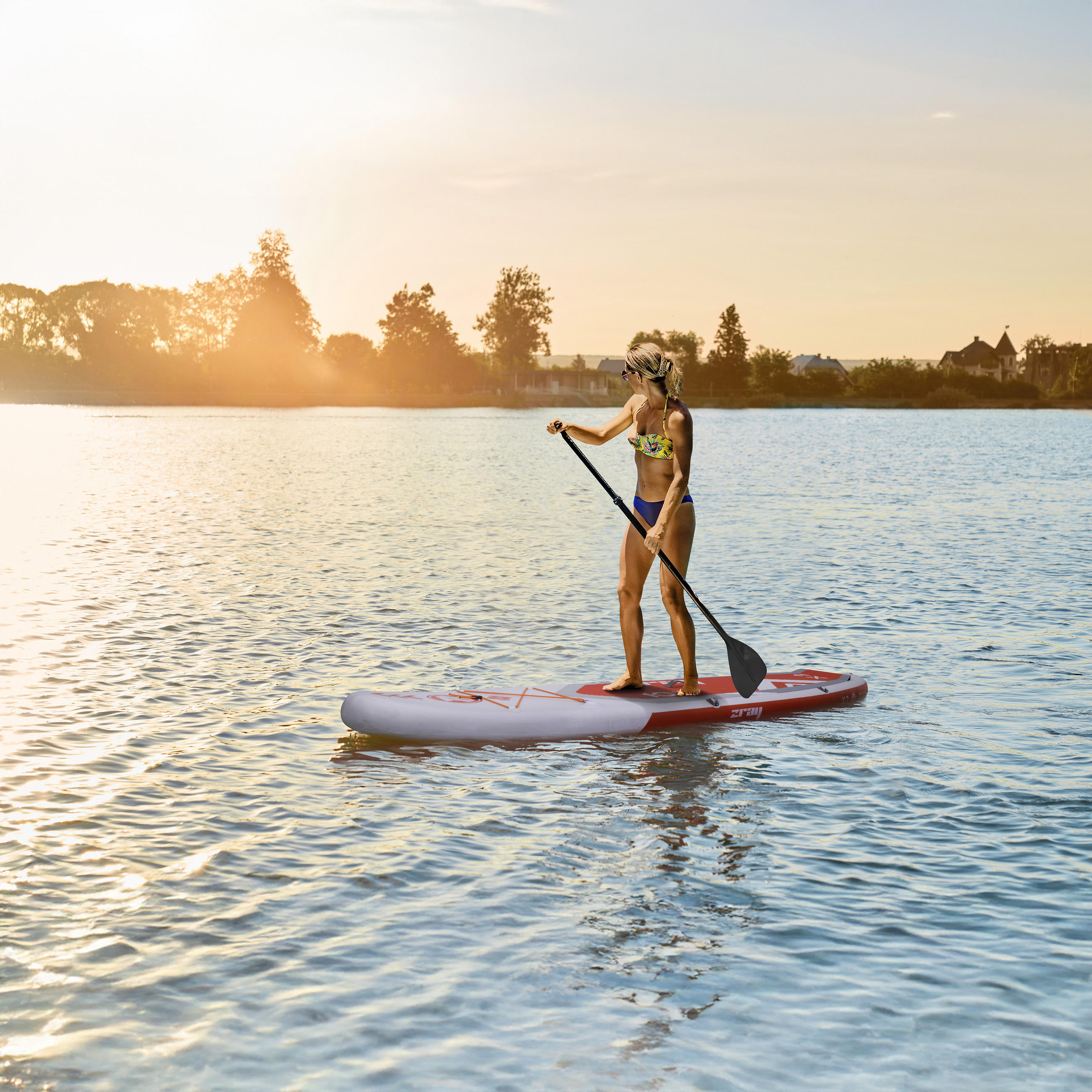 STAND-UP-PADDLE-BOARD X2 SUP Komplettset rot 330 x 81 x 13 cm mit viel Zubehör - Rot, Kunststoff (330/81/15cm) - Zray