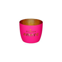 TEELICHTHALTER Madras M, So much amore, Eisen, Hot Pink / Gold, H 8.5 cm - Pink, Metall (10cm) - Gift Company