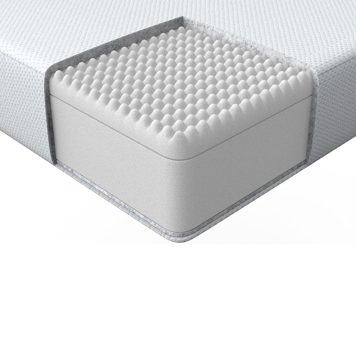 SCHAUMMATRATZE H2/3 Mittel 140/200 cm Pearl - Weiß, Textil (140/200cm) - Beliani