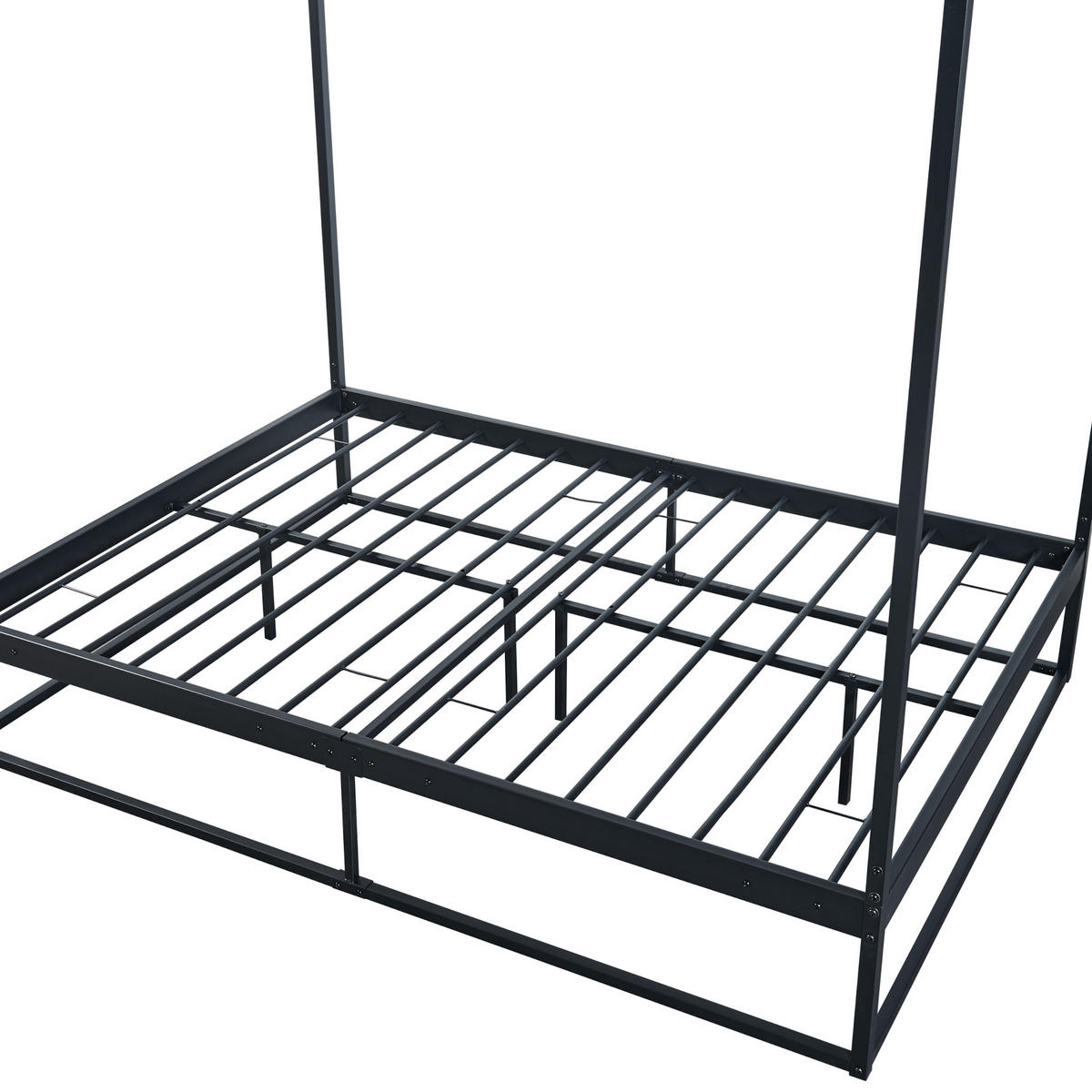 HIMMELBETT Kristianstad - Schwarz, Metall (140/200cm) - [en.casa]