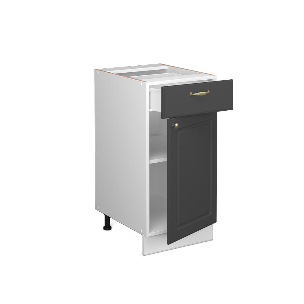 KÜCHENUNTERSCHRANK Fame-Line Anthrazit-Gold 40 cm ohne AP - Anthrazit/Weiß, Holzwerkstoff (40/82/51.6cm) - Vicco