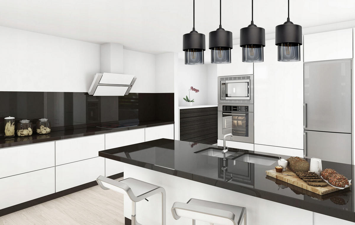 PENDELLEUCHTE Hege - Transparent/Anthrazit, Glas/Metall (12/65/80cm) - kiki design