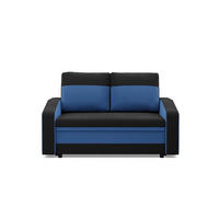 SOFA 2-SITZER MIT SCHLAFFUNKTION ORION, Schwarz + Dunkelblau - Schwarz/Dunkelblau, Textil (148/90/87cm)