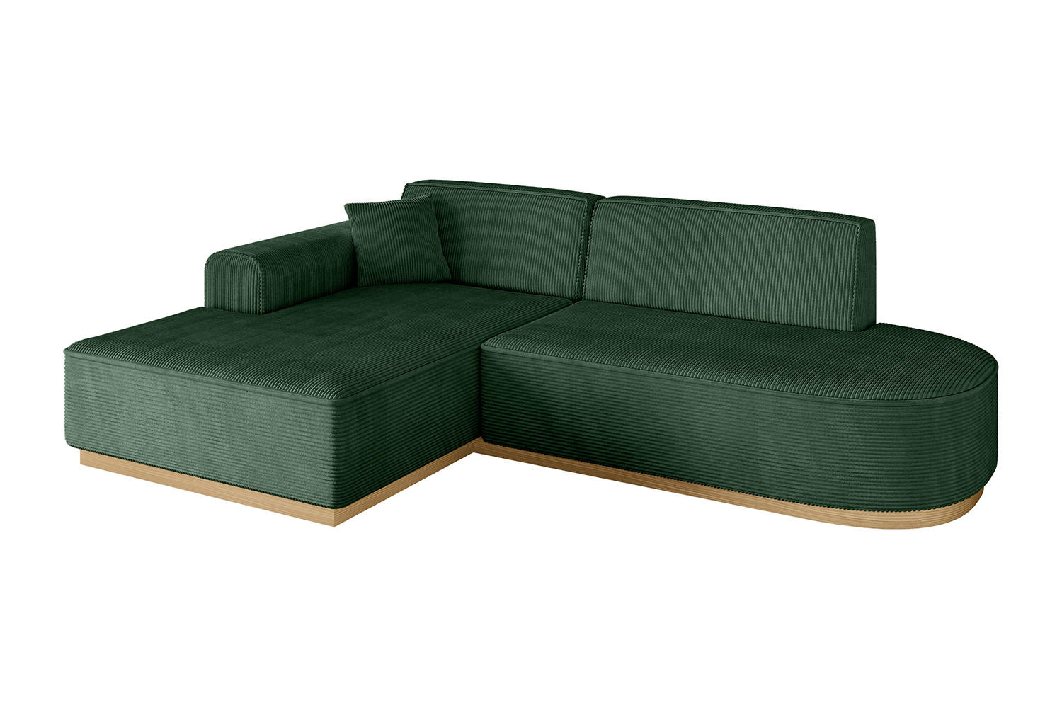 ECKSOFA Ottomane Links IREA-L1-v2 - 232x165x80 cm Grün - Currygelb, Holzwerkstoff/Textil (232/165cm) - ALTDECOR