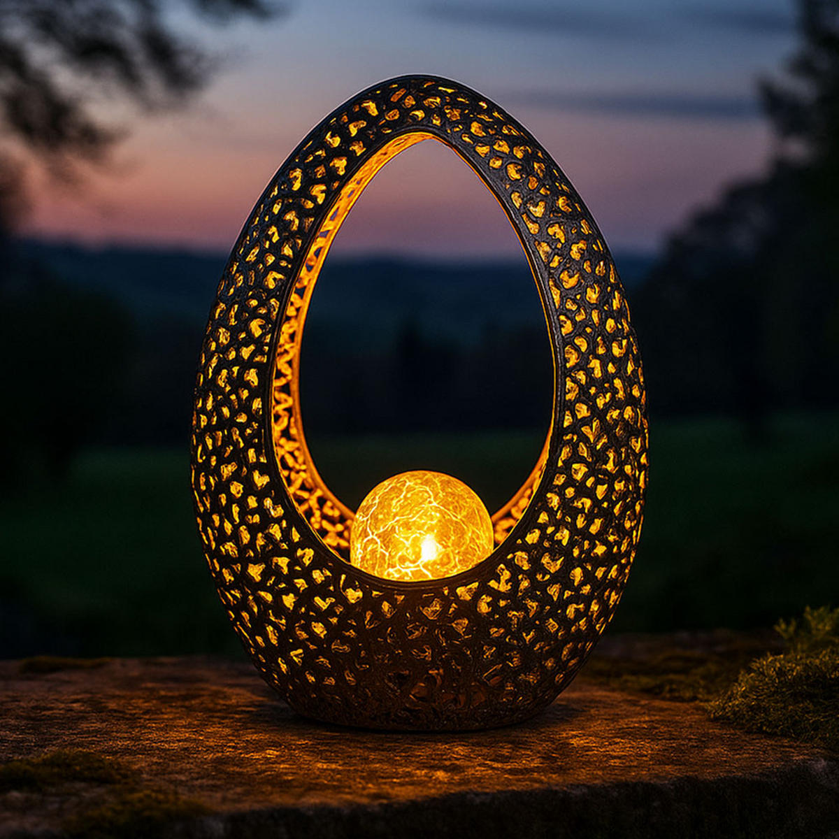 LED AUSSENLEUCHTE Bronze Oval - Bronzefarben, Glas (21.5/9.5/27.5cm) - Globo Lighting