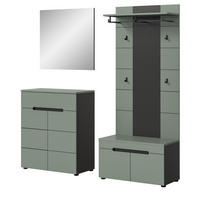 GARDEROBE-SET Salbei und Grau, Garderobe 4-teilig, 175 x 190 cm, Soft-Close, Cooper - Salbeigrün/Dunkelgrau, Holzwerkstoff/Kunststoff (175/190/37cm) - Inn.Furn