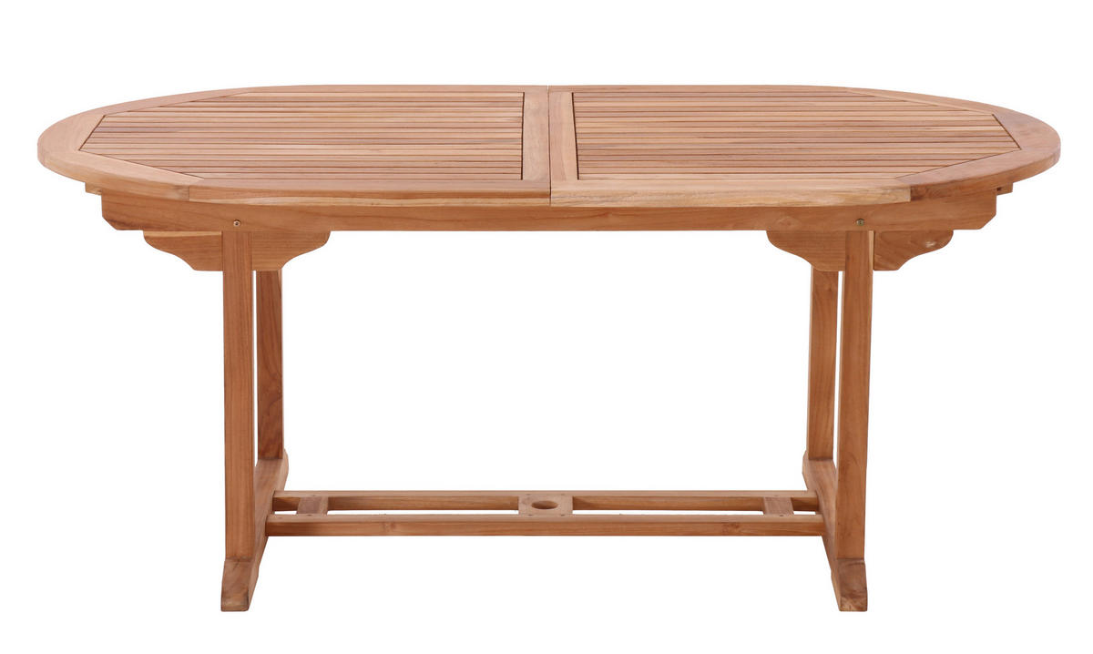 GARTENTISCH Teaka mit Schmetterlingsauszug, 180x100 cm oval,Teakholz, auf 240 cm ausziehbar - Naturfarben, Holz (100/180/75cm) - TPFGarden