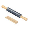 NUDELHOLZ aus Marmor mit Ablage - Schwarz, Stein (46.5cm) - Intirilife