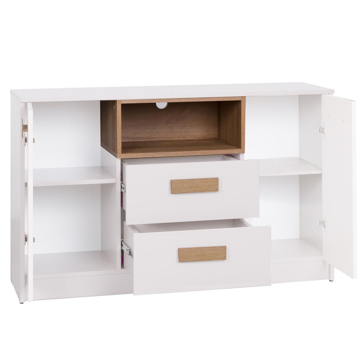KOMMODE KOMBIKOMMODE GRANT 5/B WEIß 122,5/75,5/40 - Weiß, Holzwerkstoff (123/76/40cm) - Marmex Möbel