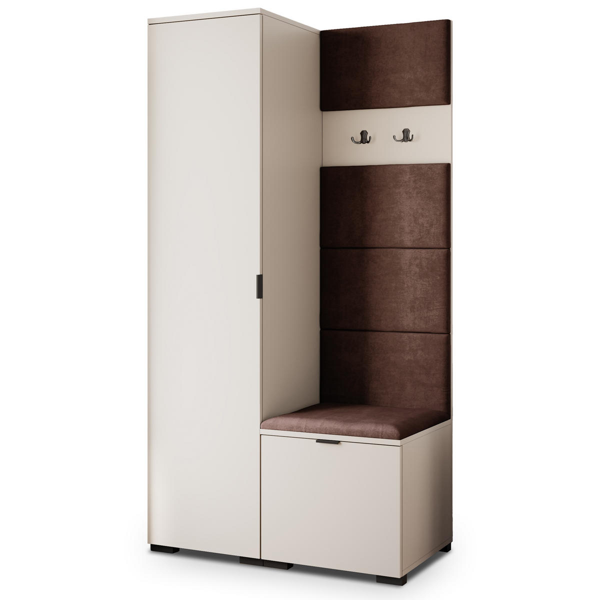 GARDEROBENSCHRANK LORI 95/181/51 cm Modern Garderobe-Set Kaschmir - Kaschmir/Braun, Holzwerkstoff (95/181/51cm) - MASSENO