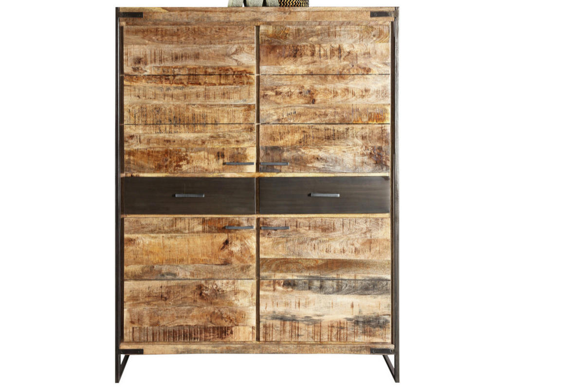 HIGHBOARD ARTA - Beige/Schwarz, Holz/Metall (120/160/40cm) - SAM