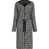 BADEMANTEL DAMEN KURZMANTEL MIT KAPUZE TWO-TONE LEO 851 BASALT - 77 - Grau, Textil (Snull) - Cawoe