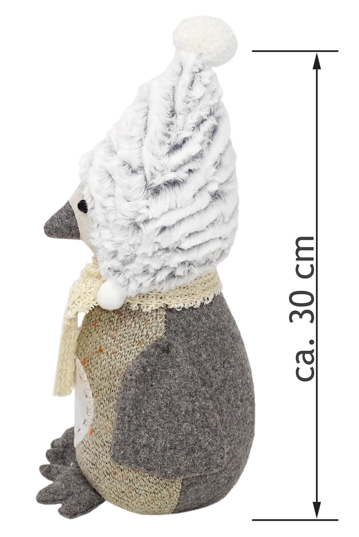 TÜRSTOPPER Pinguin Snowy - Grau, Textil (14/8cm) - Lashuma