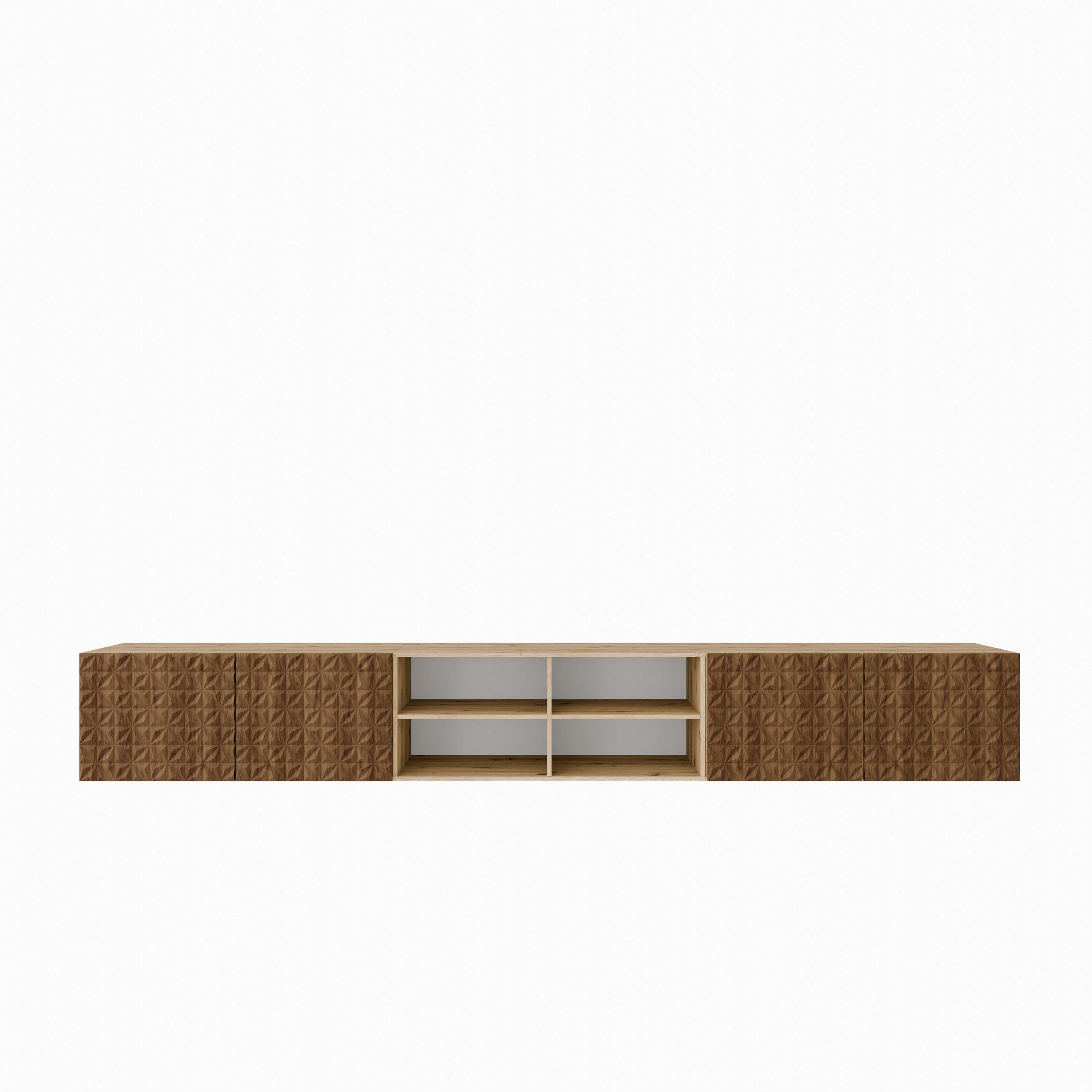 LOWBOARD ROVA 300/41/40 cm, Hängender TV-Schrank Eiche Artisan / Eichefarben - Eichefarben/Braun, Holzwerkstoff (300/41/40cm) - MASSENO