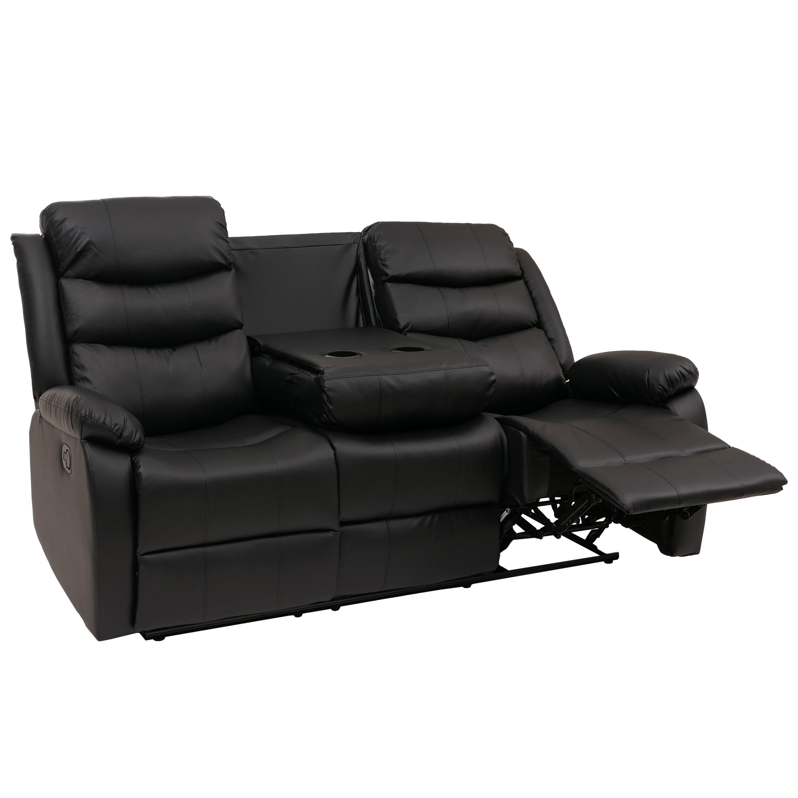 3ER KINOSESSEL Schwarz - Schwarz, Textil (181/107/164cm) - MCW