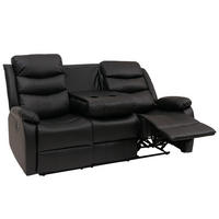 3ER KINOSESSEL Schwarz - Schwarz, Textil (181/107/164cm) - MCW