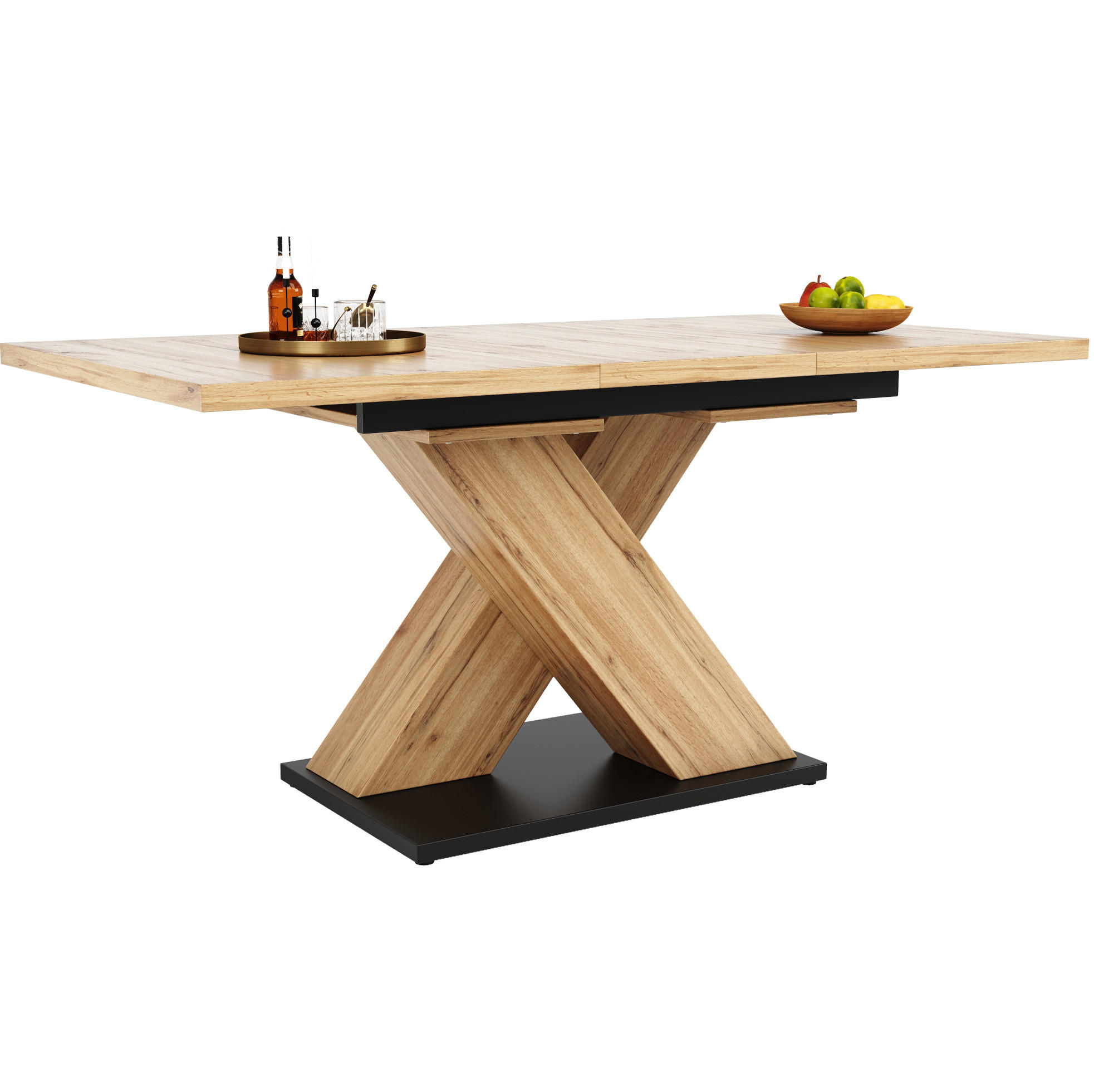 ESSTISCH 119-158,5/75/80 cm Naturfarben aus MDF ausziehbar - Hellbraun, Holzwerkstoff (158.5/80/75cm) - OKMYHOME