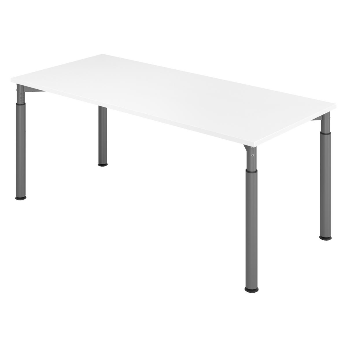 SCHREIBTISCH Serie-Y 80/180/74 cm in Weiß/Graphitfarben - Graphitfarben/Weiß, Holzwerkstoff (80/180/74cm) - bümö