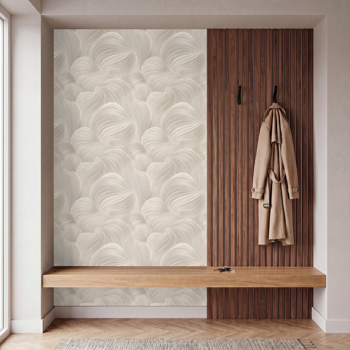 TAPETE - Lines - Ventilator - Beige - 120x200 cm - Creme, Papier (120/200cm) - OnlyWow