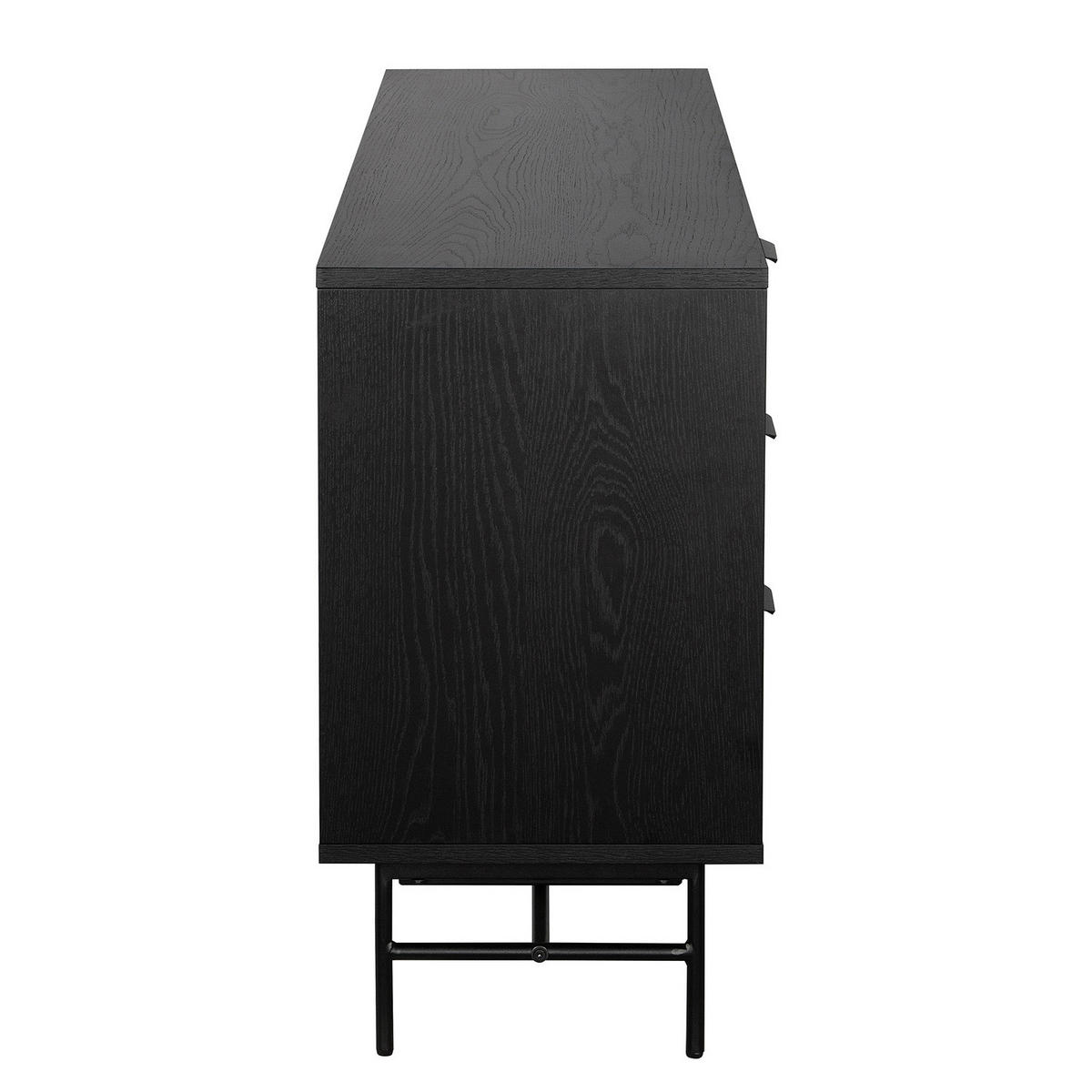 SIDEBOARD mit 2 Türen - Eichefarben/Schwarz, Holzwerkstoff/Metall (160/75/40cm) - home24