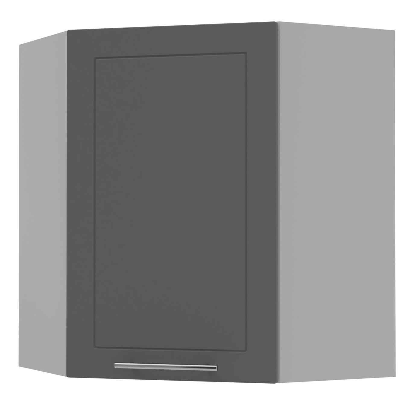 KÜCHENHÄNGESCHRANK Kvantum W10/60 Graphit Matt / Grau Matt 60 / 60 / 72cm - Graphitfarben/Grau, Holz/Holzwerkstoff (60/72/60cm) - Feldmann-Wohnen