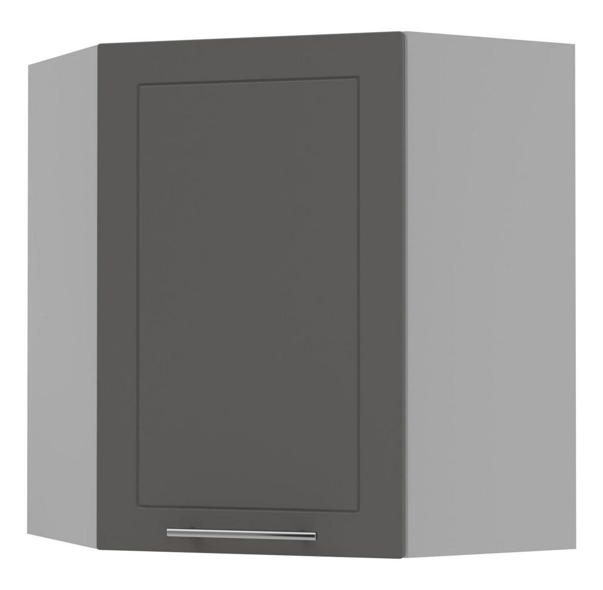 KÜCHENHÄNGESCHRANK Kvantum W10/60 Graphit Matt / Grau Matt 60 / 60 / 72cm - Graphitfarben/Grau, Holz/Holzwerkstoff (60/72/60cm) - Feldmann-Wohnen