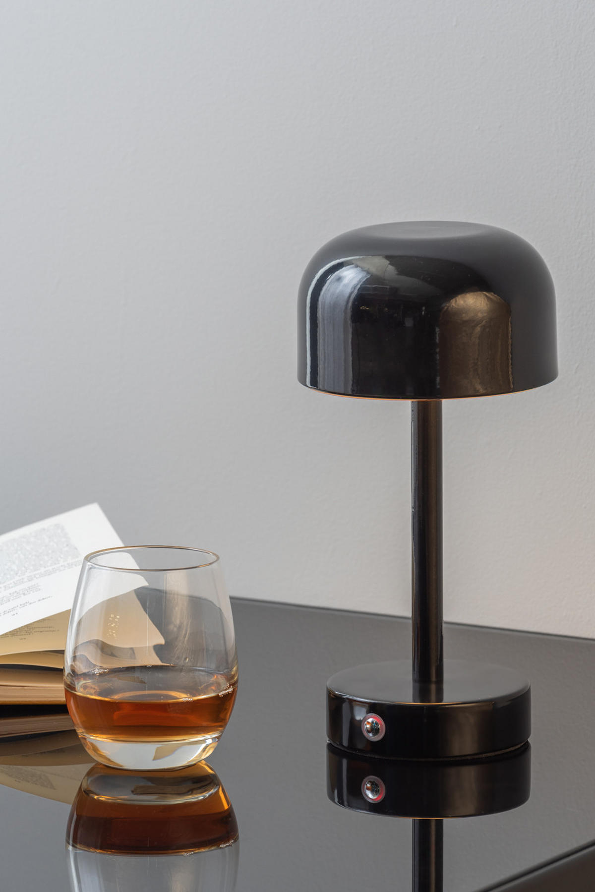 TISCHLAMPE James LED 12.5/12.5/24.5 cm - Schwarz, Metall (12.5/12.5/24.5cm) - Leitmotiv