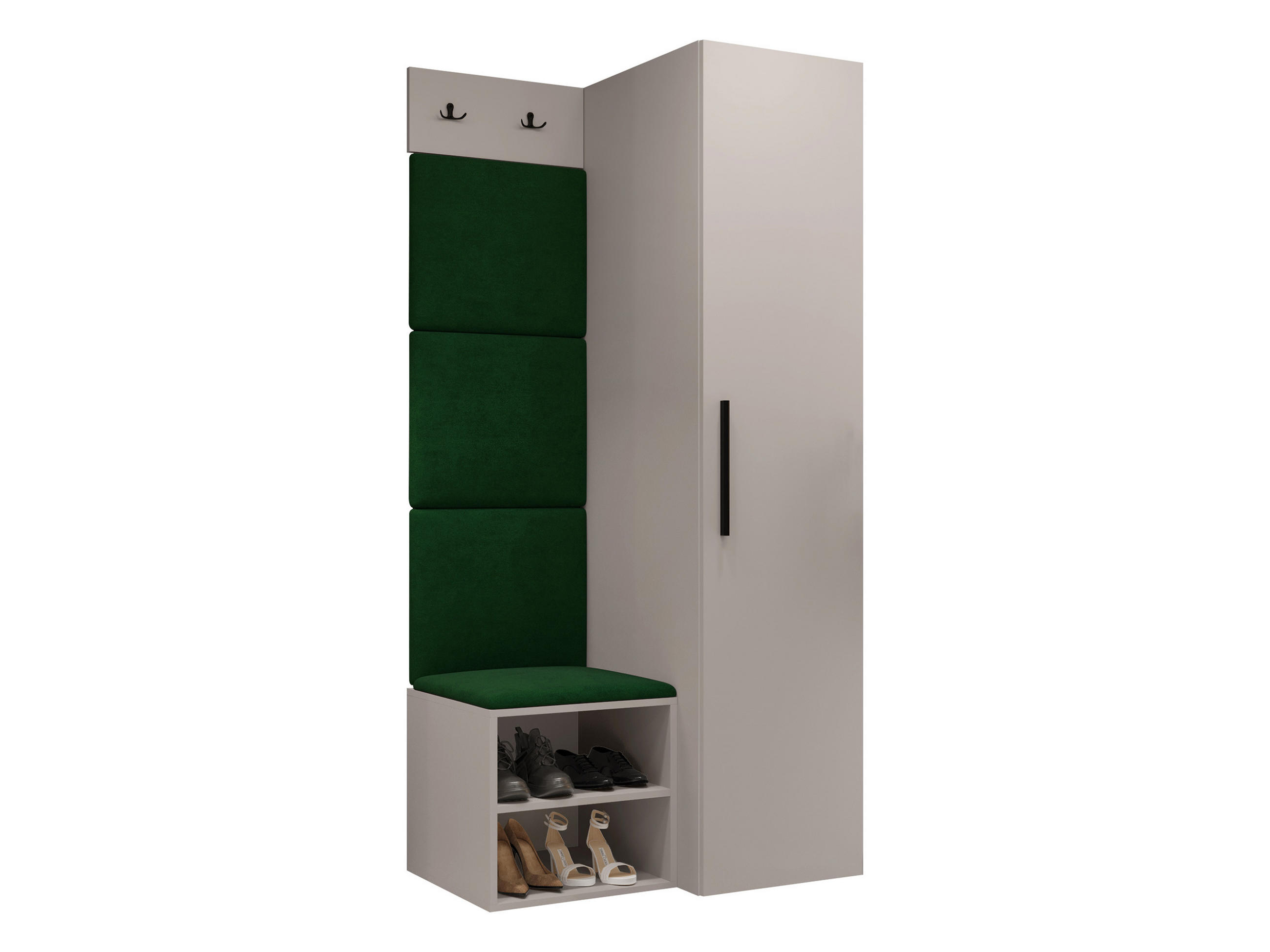 GARDEROBEN-SET Medi III - Kaschmir/Schwarz, Holzwerkstoff/Kunststoff (40/191/50cm) - MIRJAN24