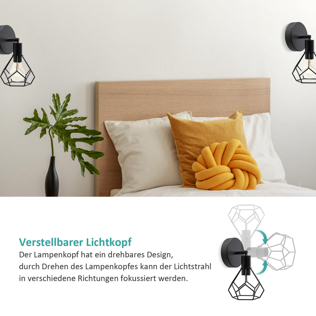 WANDLAMPE Industrial Schwarz Aus Eisen 12/20 cm - Schwarz, Metall (11.9/20/12cm) - EMKE