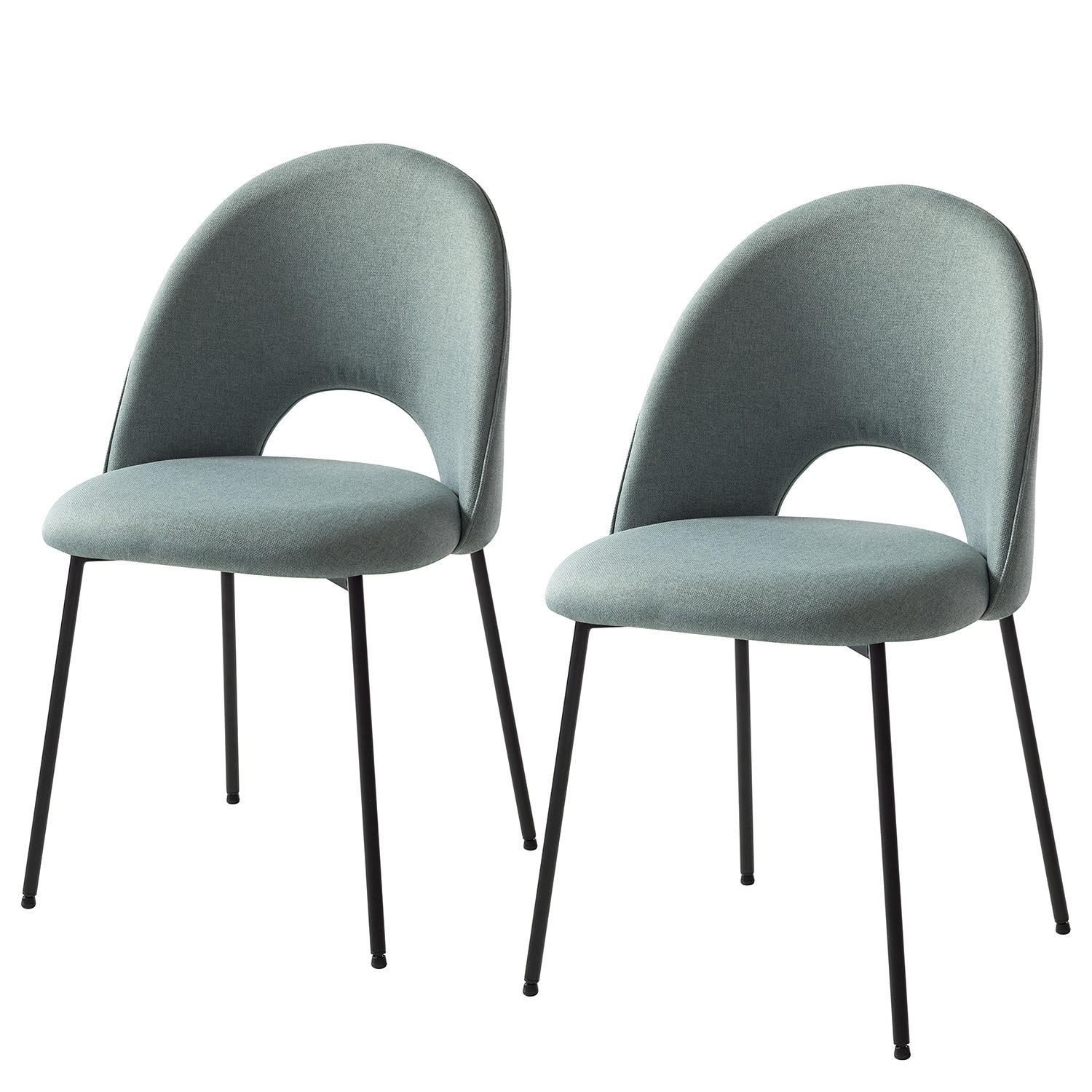 POLSTERSTUHL - Metall / Textil - Mintgrün/Grau, Textil/Metall (49/84/54cm) - home24