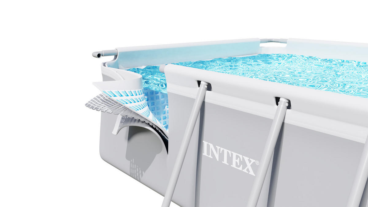 POOL SET 300 x 175 x 80 cm, 4in1 - 26784 - Grau, Textil (300/80/175cm)