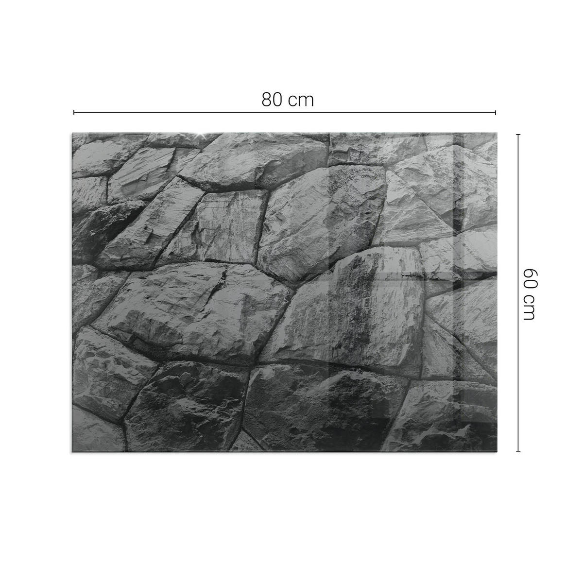 GLASPLATTE für Kamin 80x60 cm Grau - Grau, Glas (80/60/0.4cm) - ArtPrintCave