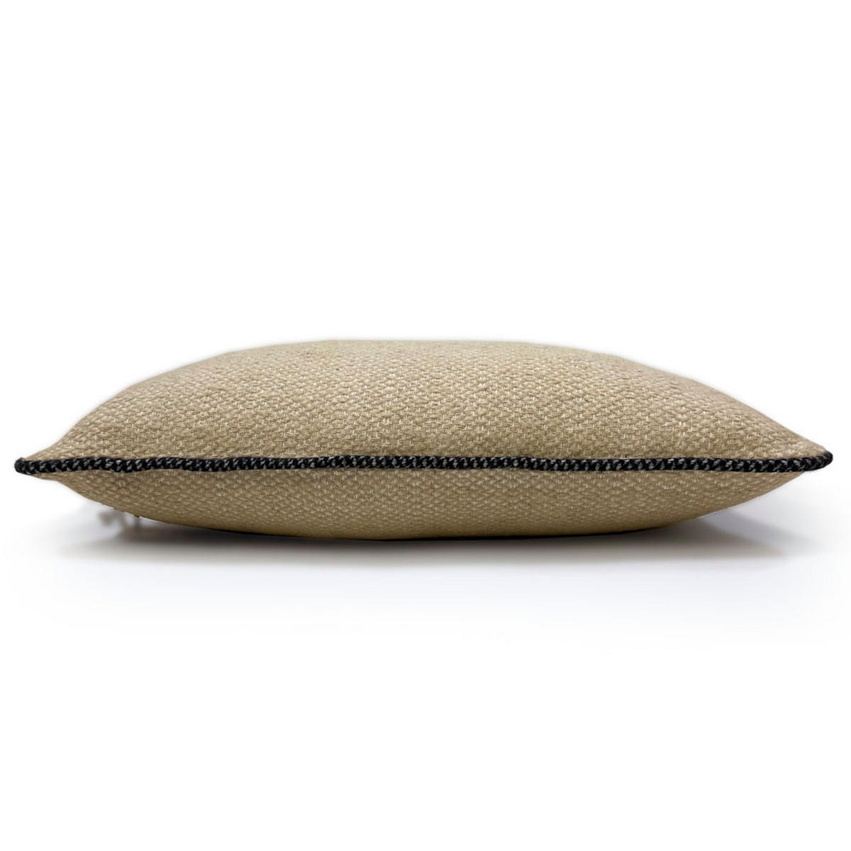 WOLLKISSEN recycelte Wolle Struktur Beige 50x50 - Beige, Textil (50/50/12cm) - Malagoon