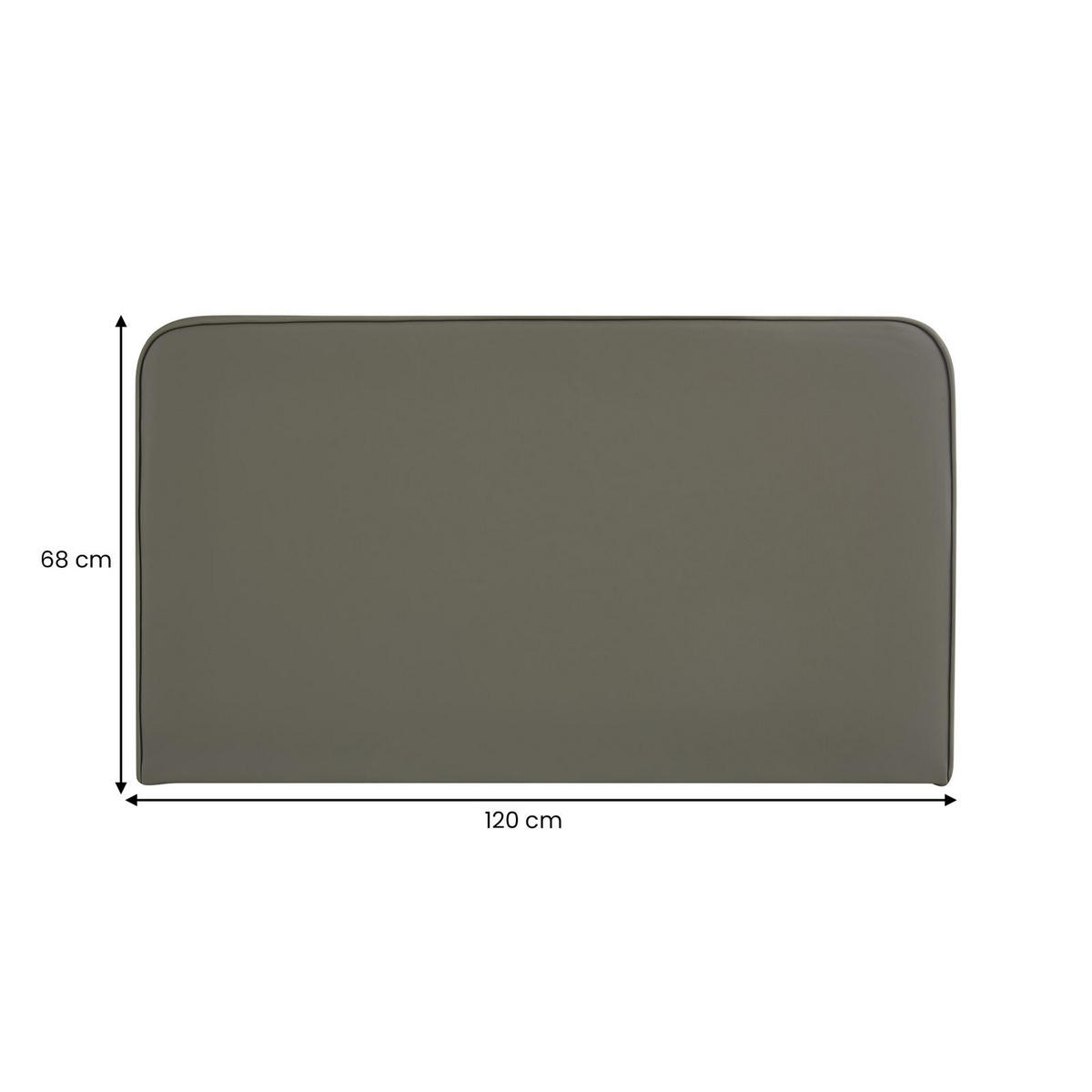 KOPFTEIL NAOFE 120x190 cm grau - Grau, Textil (120/68/6cm) - IDIMEX