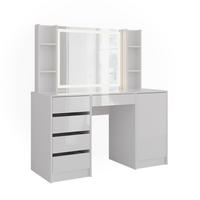 SCHMINKTISCH Sherry Weiß/Weiß Hochglanz 128.2 cm 4 Teile - Weiß Hochglanz, Holzwerkstoff (128.2/76/50.1cm) - Vicco