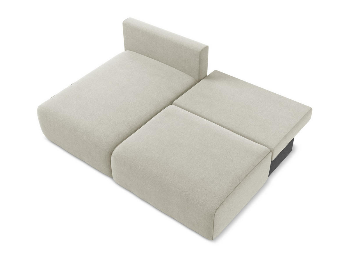 ECKSOFA mit Schlaffunktion links Strukturstoff Stoff Beige - Beige/Creme, Kunststoff/Textil (149/210cm) - Makamii