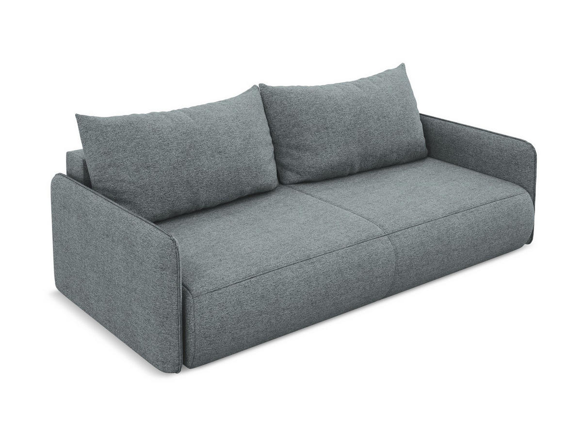 3-SITZER SOFA mit Schlaffunktion Chenille Stoff Blau - Blau/Blaugrau, Kunststoff/Textil (216/86/105cm) - Makamii