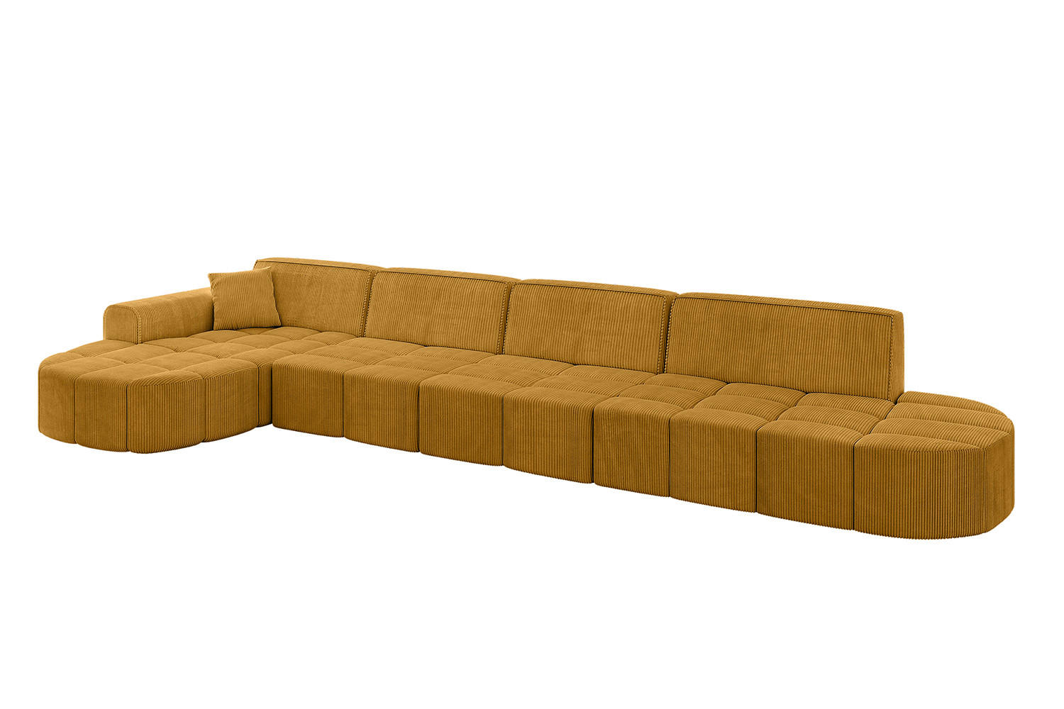 ECKSOFA Ottomane Links LIVO-L3 - 413x171x79,5 cm Senfgelb - Currygelb/Gelb, Holzwerkstoff/Textil (413/79.5/171cm) - ALTDECOR