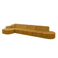 ECKSOFA Ottomane Links LIVO-L3 - 413x171x79,5 cm Senfgelb - Currygelb/Gelb, Holzwerkstoff/Textil (413/79.5/171cm) - ALTDECOR