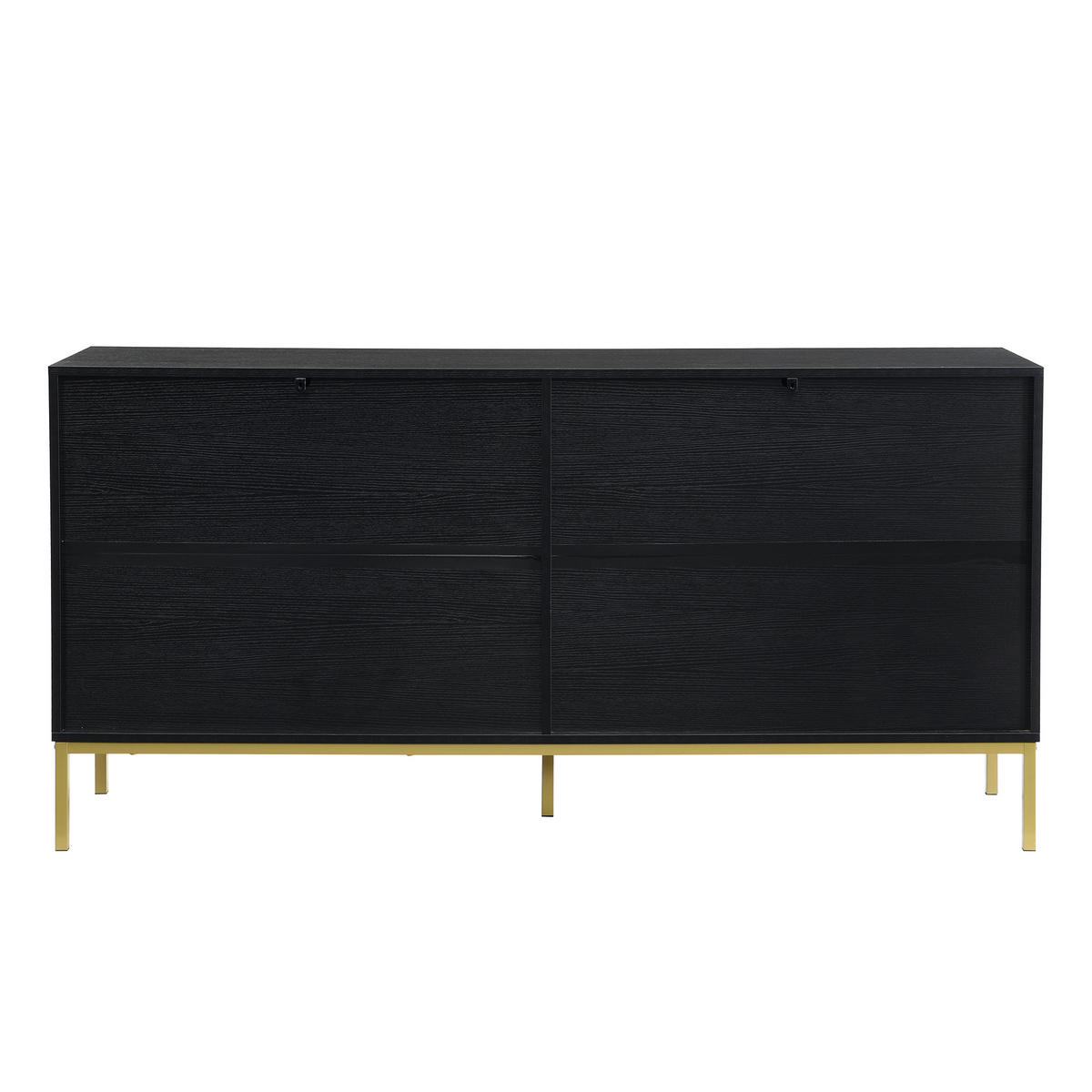 SIDEBOARD DE-37528 160/40/80,5 cm mit 4 Türen Schwarz - Schwarz, Holzwerkstoff (160/80.5/40cm) - ComfortXL