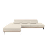 ELEKTRISCHES ECKSOFA Links MONA 316x205x85 Beige Bouclé - Greige/Beige, Holzwerkstoff/Textil (316/205cm) - ALTDECOR