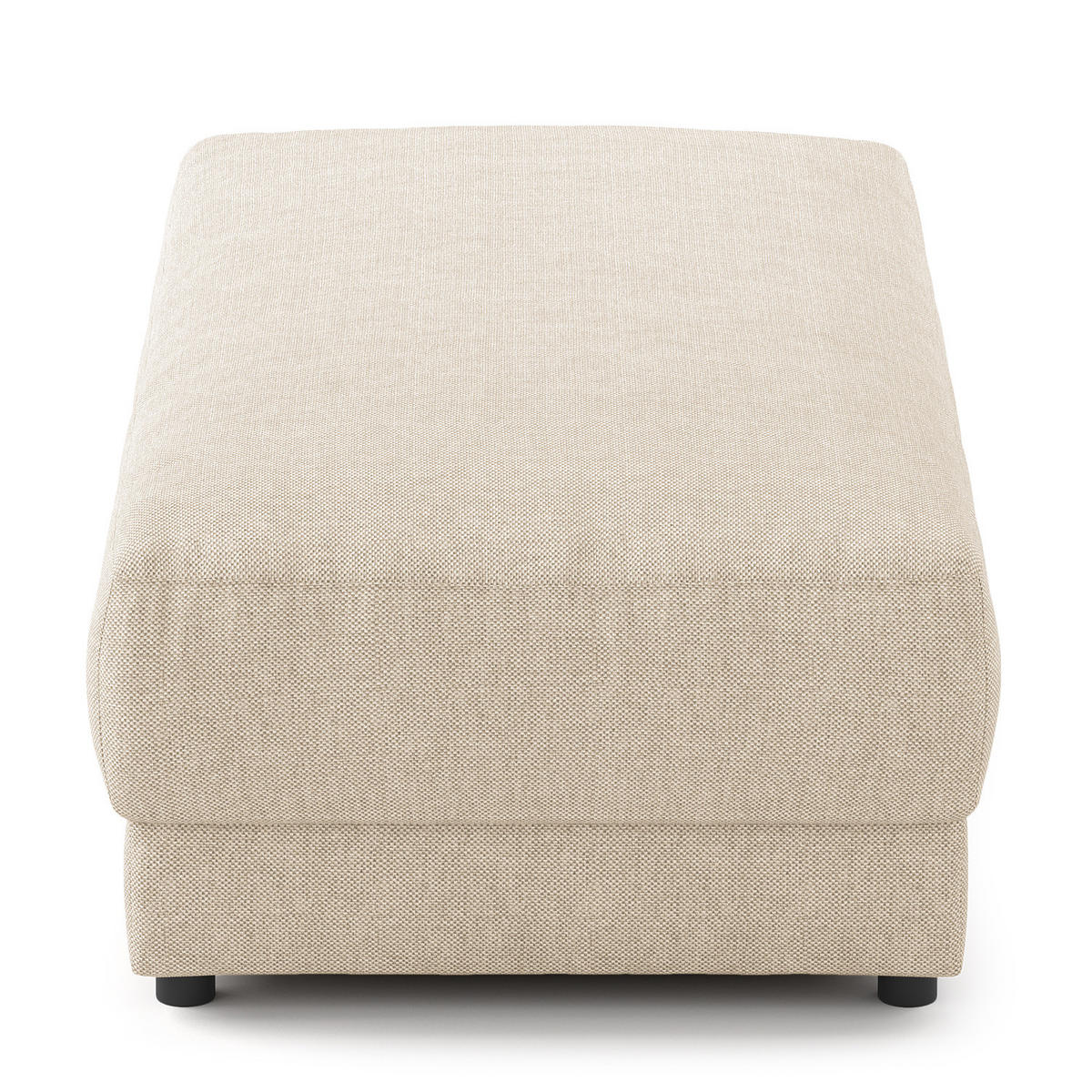 POLSTERHOCKER - rechteckig - Beige/Schwarz, Kunststoff/Textil (134/45/65cm) - home24