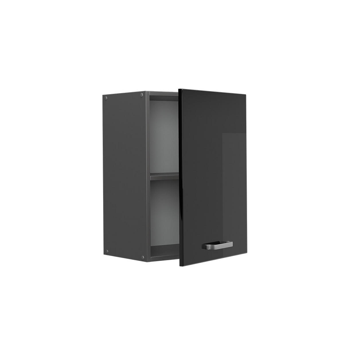 HÄNGESCHRANK R-Line Schwarz Hochglanz 45 cm - Schwarz Hochglanz/Anthrazit, Holzwerkstoff (45/60/31cm) - Vicco