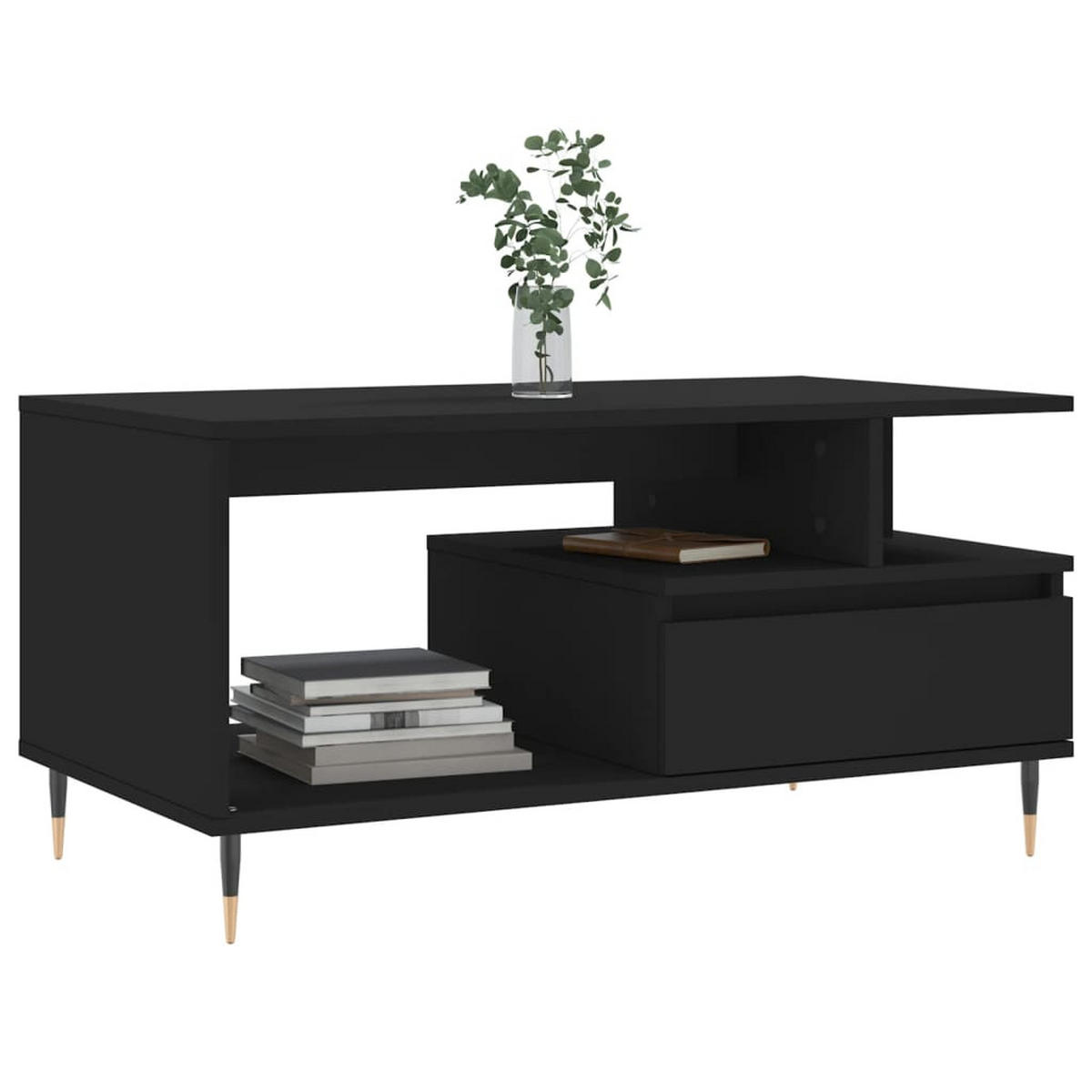 COUCHTISCH Schwarz 90x49x45 cm Holzwerkstoff - Schwarz, Holzwerkstoff (49/90/45cm) - furnicato