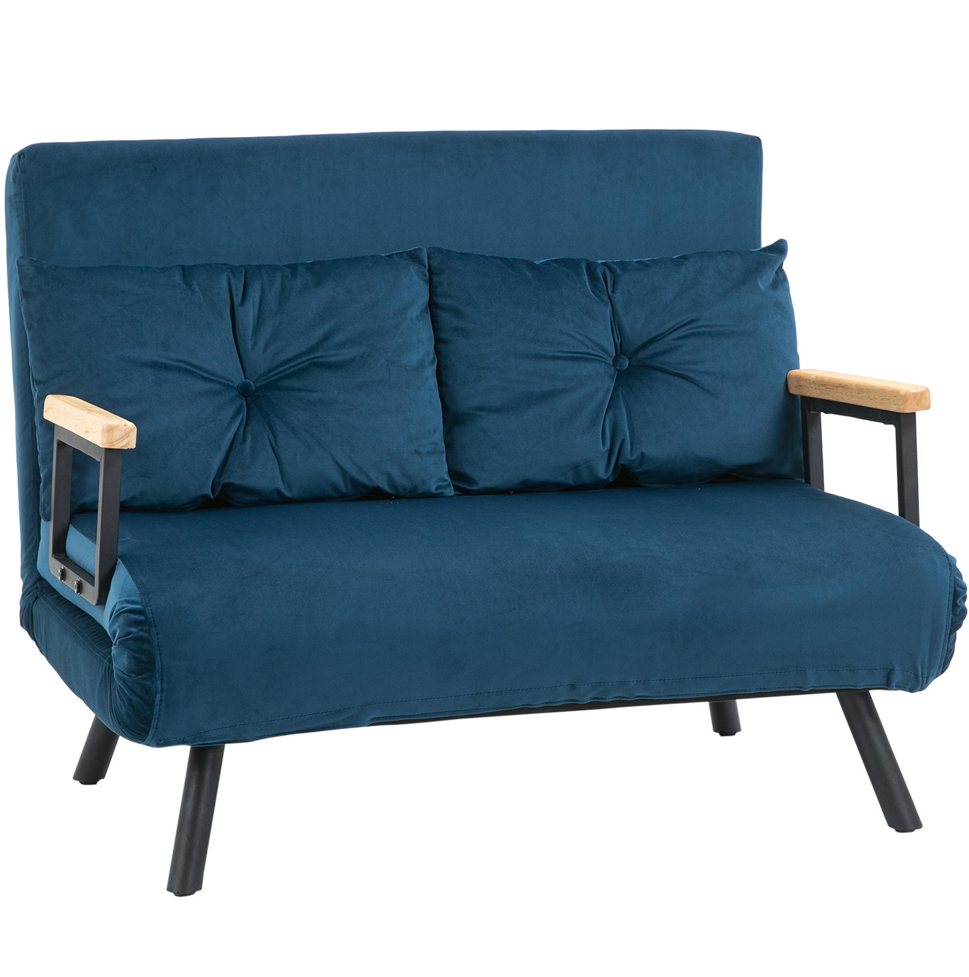 SCHLAFSOFA 98,5/183 cm Liegefläche – klappbar mit verstellbarer Rückenlehne in Blau - Blau, Textil (73/81/102cm) - BEAOK