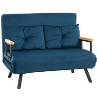 SCHLAFSOFA 98,5/183 cm Liegefläche – klappbar mit verstellbarer Rückenlehne in Blau - Blau, Textil (73/81/102cm) - BEAOK